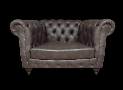 Sessel Wohnzimmer Braun Einrichtung Couch Polstermöbel Leder Sitz Chesterfield