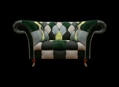 Textil Stoff Sessel Modern Einrichtung Sitzmöbel Polstersessel Chesterfield