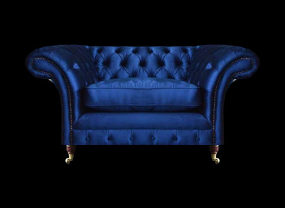 Blau Sessel Modern Chesterfield Sitzmöbel Luxus Wohnzimmer Einrichtung