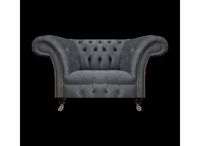 Chesterfield Moderner Grauer Sessel Designer Wohnzimmer Edler Lehnsessel