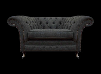 Luxus Chesterfield Sessel Wohnzimmer 1-Sitzer Stoff Wohnzimmer Möbel