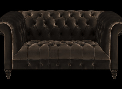 Chesterfield Exklusive Braune Couch Moderner Zweisitzer Polster Möbel