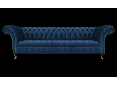 Blaue Chesterfield Polstermöbel Designer Textilcouch Modernes Stoffsofa
