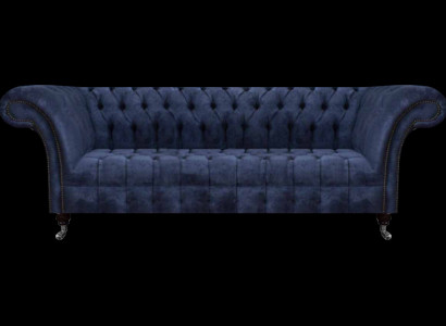Dunkelblaues Chesterfield Sofa Sitzmöbel Polstercouchen Textil Möbel