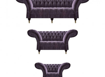 Schicke Lila Chesterfield Sofas Designer Komplette Wohnzimmer Garnitur