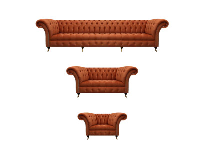 Braune Chesterfield Polstergarnitur Designer Komplette Couchen 3tlg Set