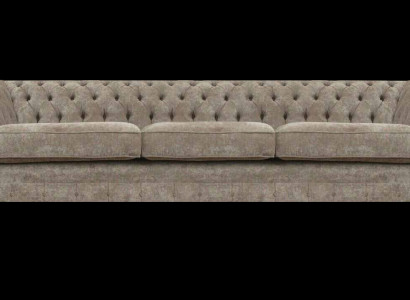 Hellgraue Chesterfield Sitzcouch Polstermöbel Designer Dreisitzer Sofa