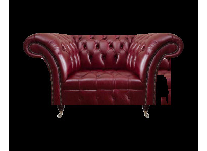 Chesterfield Roter Wohnzimmer Sessel Designer Leder Einsitzer 1-Sitzer