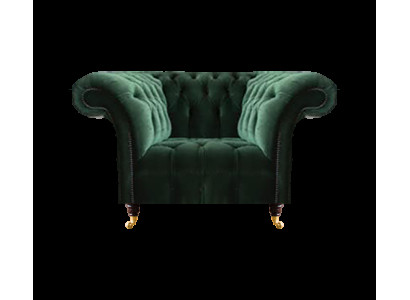 Chesterfield Grüner Sessel Textilsessel Stoffsitzer Wohnzimmer Möbel