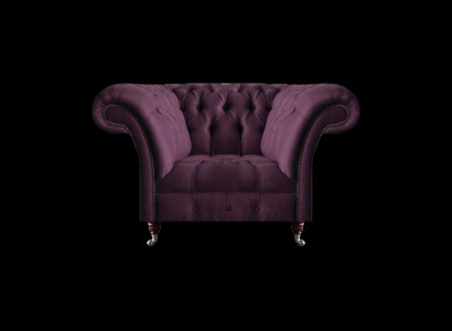 Chesterfield Lila Sessel Wohnzimmer Einsitzer Designer Edler Lehnsessel