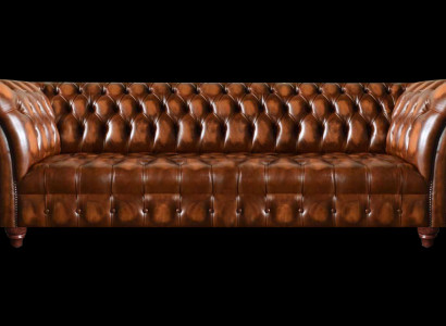 Chesterfield Ledersofa Braune Kunstleder Couch Designer Edle Sitzmöbel