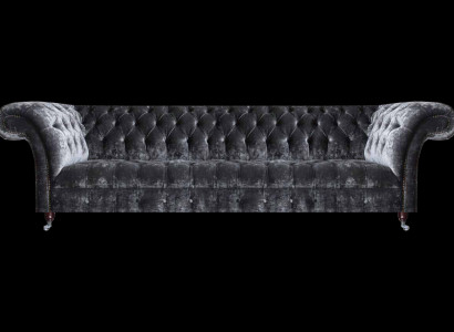 Luxuriöser Chesterfield Viersitzer Designer Einrichtungs Textil Sofa