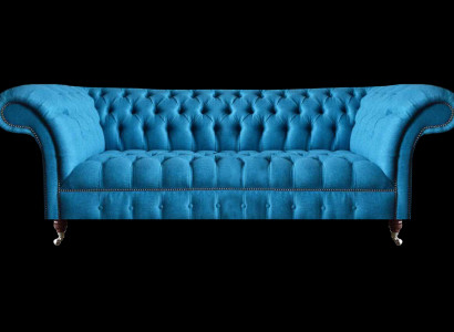 Himmelblauer Chesterfield Dreisitzer Stilvolle 3-Sitzer Moderne Couch