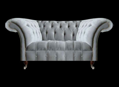 Hellgraues Chesterfield Polstersofa Designer Sitzmöbel Edle Moderne Couch