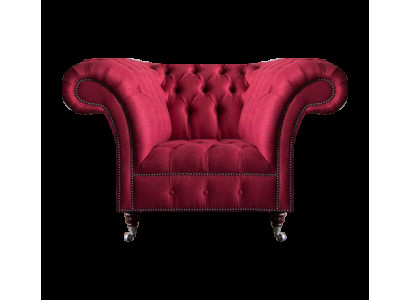 Chesterfield Sessel Rosa Designer Sitzmöbel Luxus Sitz Textil Wohnzimmer
