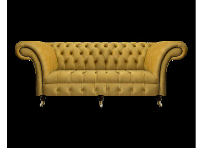 Chesterfield Luxus Möbel Dreisitzer Sofa Couch Textil Polstersofa Wohnzimmer