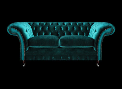 Grün Zweisitzer Sofa Couch Wohnzimmer Luxus Designer Textil Möbel