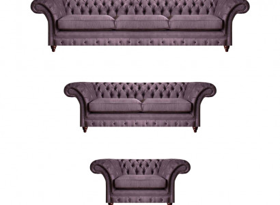 Luxuriöse Chesterfield Polstergarnitur Edler Dreisitzer 2-Sitzer Sessel
