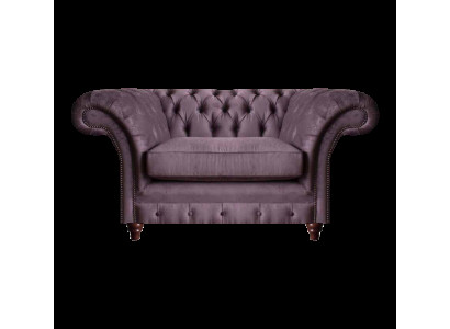 Chesterfield Lila Lehnsessel Wohnzimmer Textil Einsitzer Edler 1-Sitzer