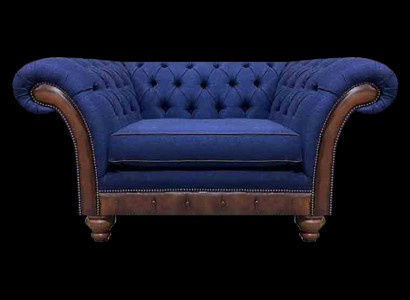 Luxuriöser Chesterfield Blauer Sessel Polstermöbel Designer Lehnsessel
