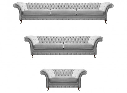 Weiße Chesterfield Couchen Designer Dreisitzer Luxus 2-Sitzer Sessel Weiße Chesterfield Couchen Designer Dreisitzer Luxus 2-Sitzer Sessel