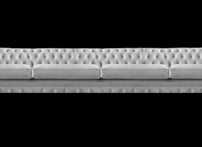 Weißer Chesterfield Polster Viersitzer Designer Textilsofa Edle Möbel
