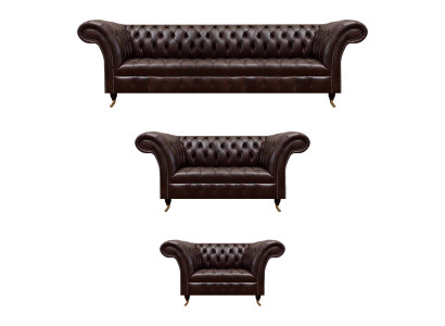 Braune Chesterfield Ledercouchen Designer Dreisitzer Viersitzer Sessel