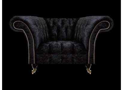 Chesterfield Polstersessel Schwarzer Einsitzer Luxuriöser Lehnsessel