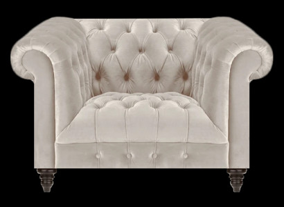 Weißer Chesterfield Polstersessel Designer Stoffsessel Textil SItzmöbel