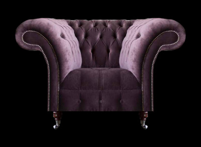 Luxuriöser Chesterfield Lila Sessel Wohnzimmer Einsitzer Moderne Möbel