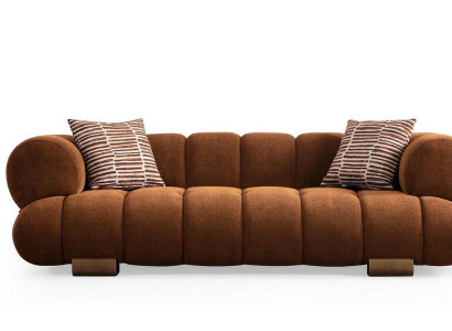 Brauner Wohnzimmer Dreisitzer Luxuriöse Textilsofas Designer Sitzmöbel