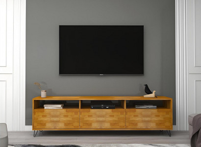 Braunes Wohnzimmer Sideboard Robuster TV Ständer Moderne Holz Möbel