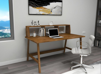 Robuster Brauner Tisch Landhausstil Schreibtische Luxuriöse Büro Möbel