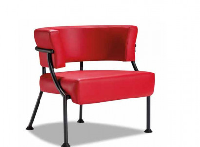 Luxuriöser Roter Sessel Designer Leder Einsitzer Polster Clubsessel