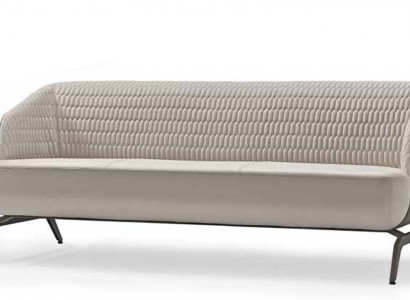 Weiße Polstercouch Designer Wohnzimmer Sitzmöbel 3-Sitzer Textilsofa