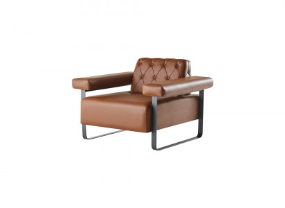 Sessel Braun 1-Sitzer Chesterfield Design Modern Orignal Vielseitig