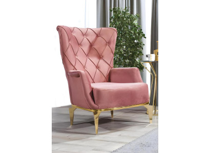 Chesterfield Rosa Loungesessel Designer Polster Einsitzer Luxus Möbel