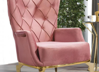 Chesterfield Rosa Loungesessel Designer Polster Einsitzer Luxus Möbel