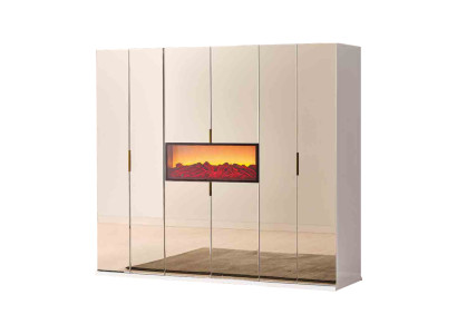 Beiger Schlafzimmer Kleiderschrank Designer Garderobe Edle Holzschränke