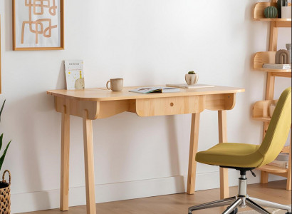 Beiger Schreibtisch Designer Computertisch Luxuriöse Robuste Büromöbel