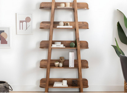 Dunkelbraues Bücherregal Wohnzimmer Designer Holz Möbel Ablageregale