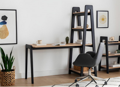 Schwarz-Brauner Kompakter Laptoptisch Designer Schreibtisch Luxus Möbel