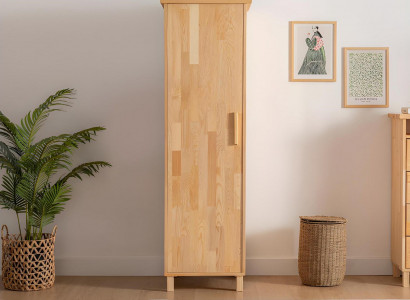 Kompakter Beiger Kleiderschrank 1-türiger Schlafzimmer Ablagenschrank