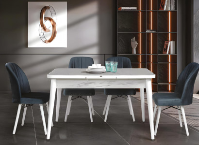 Weißer Ausziehbarer Esstisch Designer Tischplatte Moderne Esszimmer Möbel