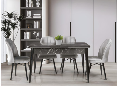 Eleganter Grauer Esstisch Designer Luxuriöse Tischplatte Moderne Möbel