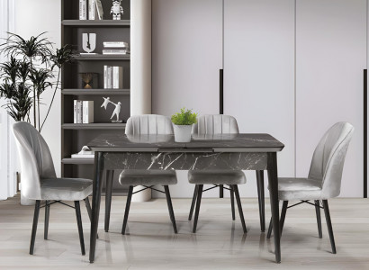 Eleganter Grauer Esstisch Designer Luxuriöse Tischplatte Moderne Möbel