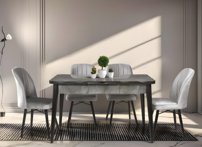 Dunkelgrauer Esszimmertisch Ausziehbarer Tisch Designer Küchen Tische