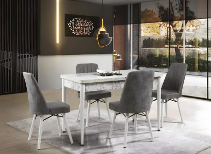 Ausziehbarer Weißer Esstisch Exklusive Küchentisch Moderne Holz Möbel