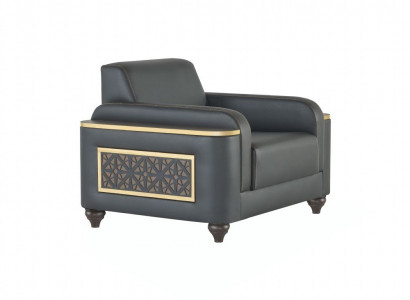 Sessel Schwarz Einfarbig Arbeitszimmer Wohnzimmer Modern Design Stil