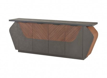 Sideboard Aktenschrank Arbeitszimmer Grau Braun Zweifarbig Modern Stil